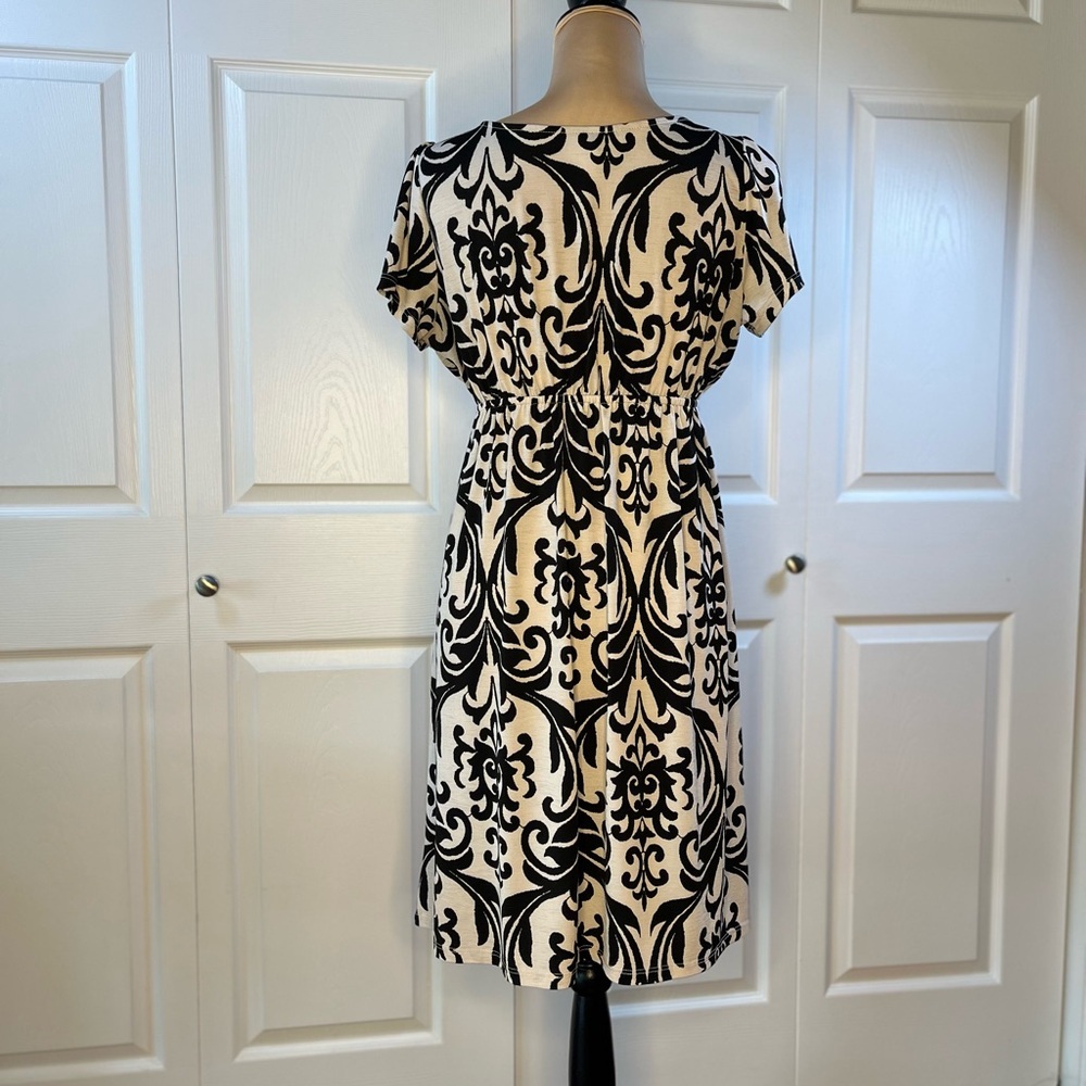 R Rouge Black and Cream V neck Dress - Picture 5 of 14